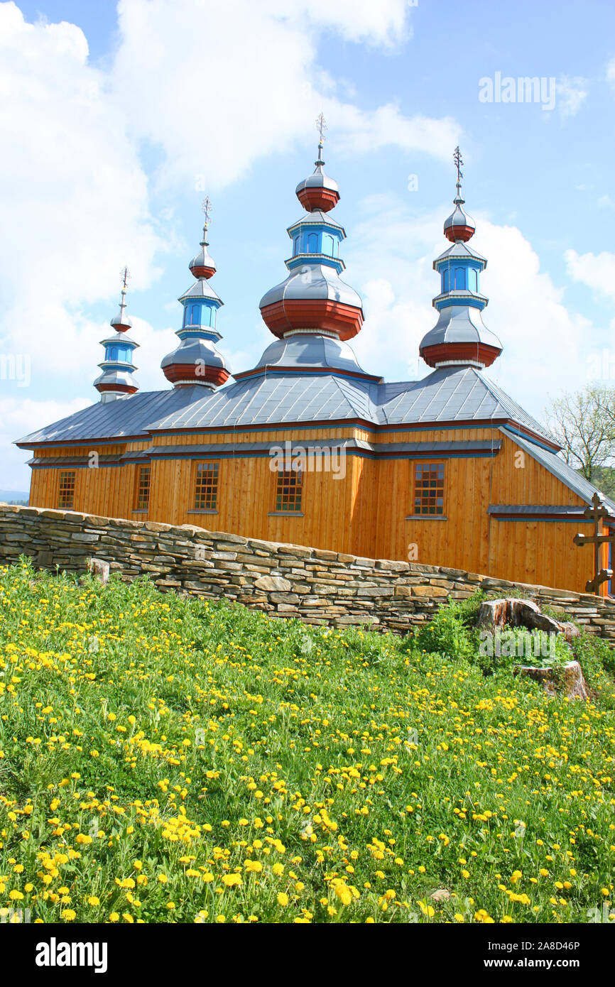 Holz- Orthodoxen Kirche in Komancza, süd-ost Polen Stockfoto