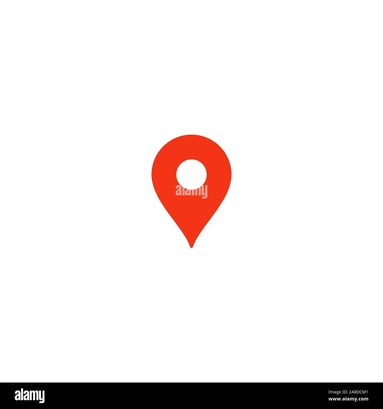 Lage pin Symbol. Rote Zeiger. Einfache flache point template. Infografik Gestaltungselement für Navigation app, Ort auf der Karte markieren. Isolierte Vektor Stock Vektor