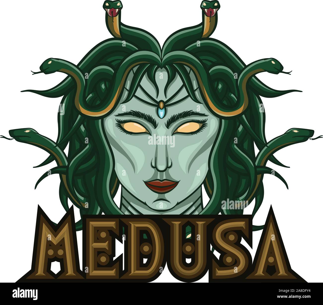 Mythos der Medusa für e-sport-Logo, Maskottchen und Drucken t-shirt Abbildung Stock Vektor