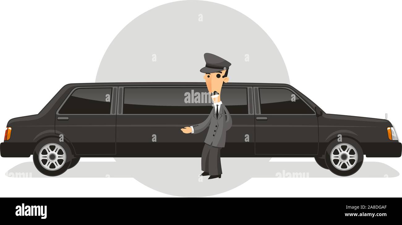 Executive Transport Limousine Service-Vektor-Cartoon-illustration Stock Vektor