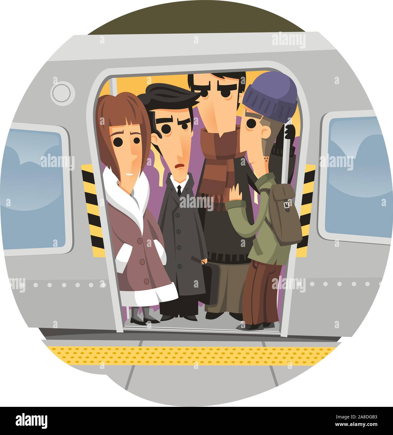 u-Bahn fahren Cartoon illustration Stock Vektor