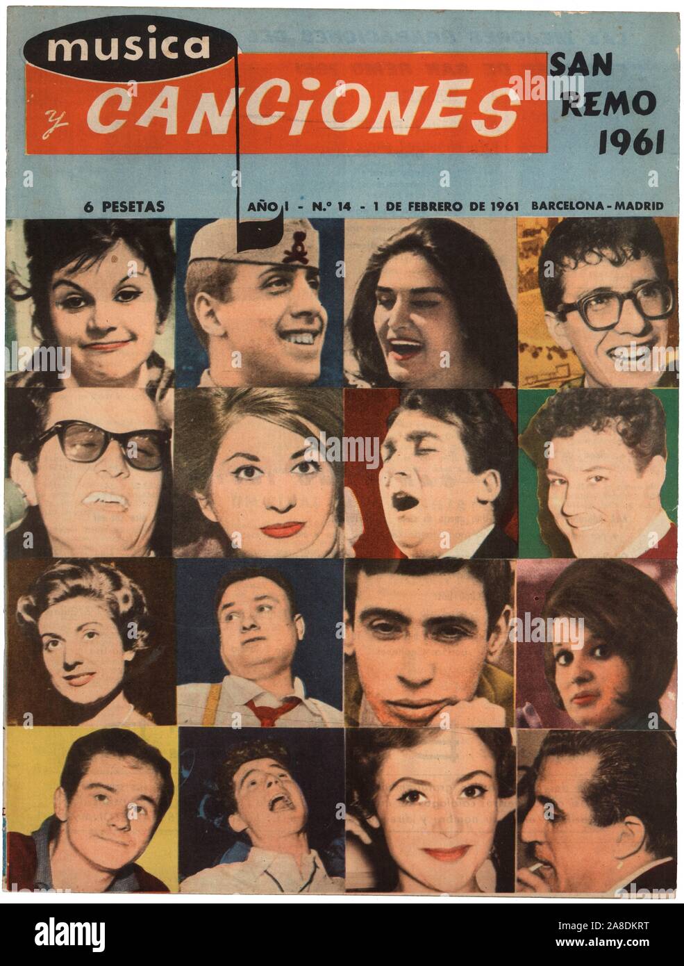 Portada de la revista Musica' y Canciones, editada en Barcelona, año 1961. Stockfoto