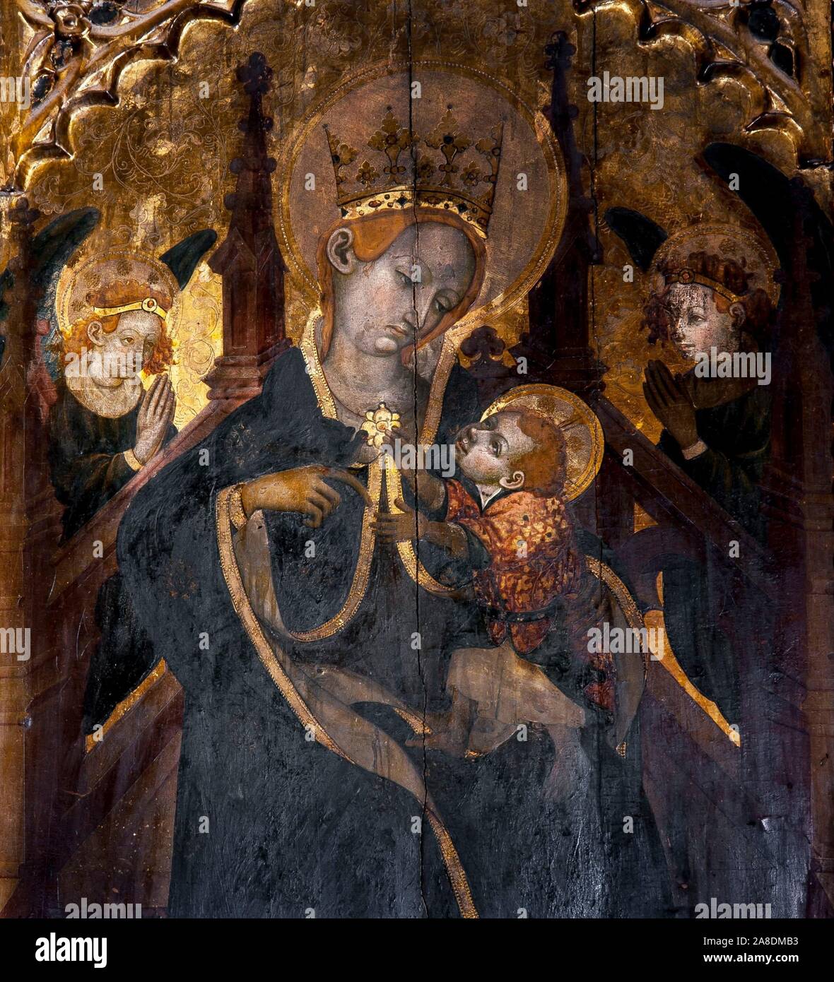 Altarbild von Cabacés, Lluís Borrassà, 15. Jahrhundert zugeschrieben. Stockfoto