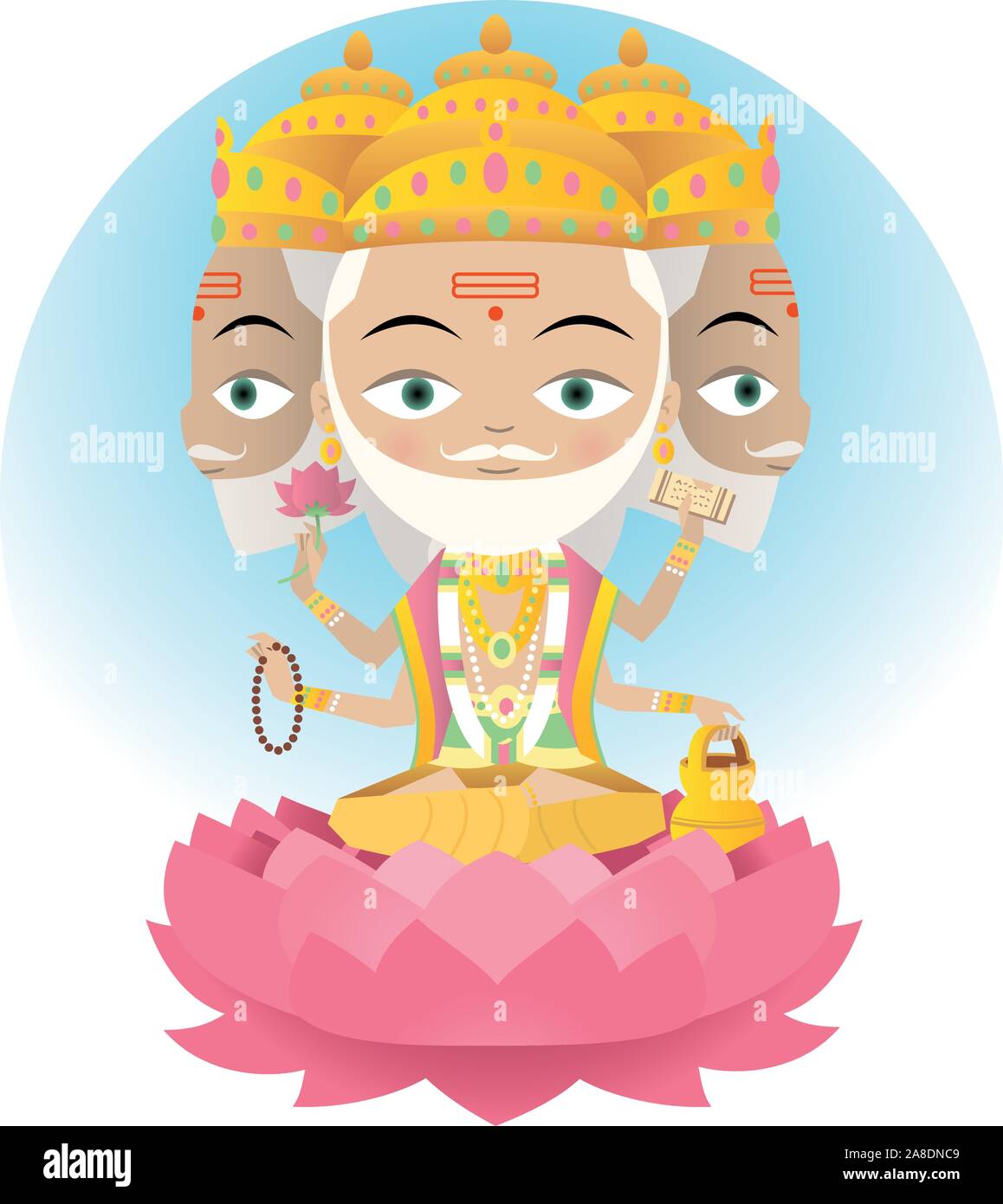 Hindu Gott Brahma Abbildung Stock Vektor Hindu Gott Brahma Abbildung Stock Vektor