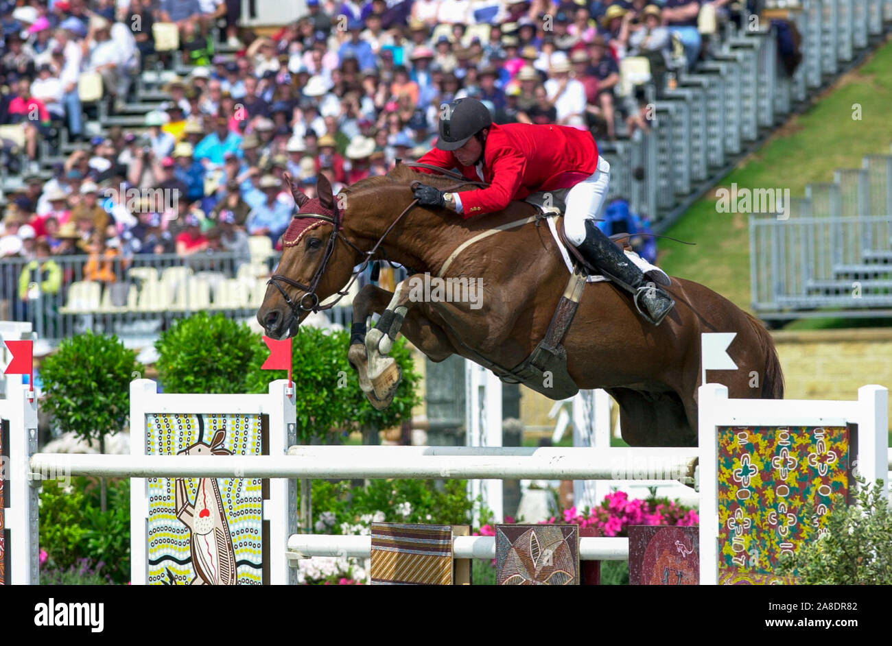 Olympische Spiele, Sydney 2000, John Pearce (CAN) Reiten Vagabond Stockfoto