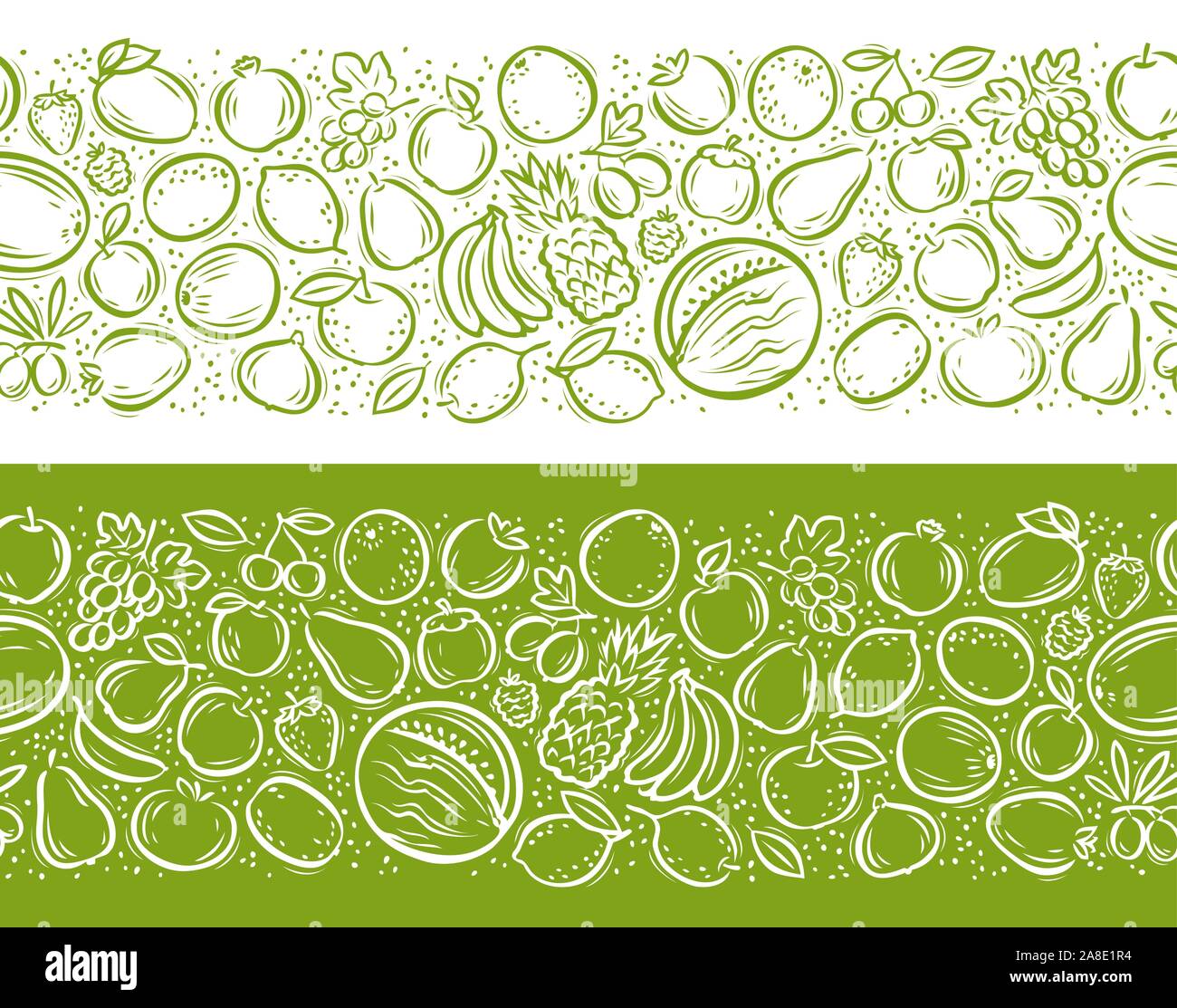 Früchte nahtlose Muster. Essen Konzept. Dekorativer Hintergrund Vector Illustration Stock Vektor