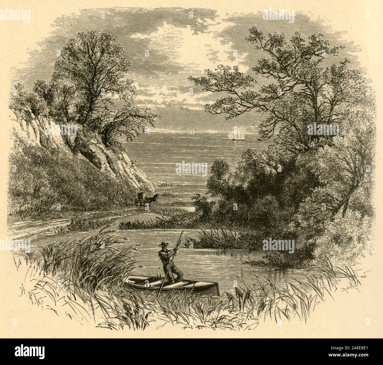 'Blick auf den Lake Michigan", 1874. Blick auf den Lake Michigan, einem der fünf großen Seen Nordamerikas. Michigan ist der einzige der Seen, die vollständig in den USA befindet. Die Staaten Wisconsin, Illinois, Indiana und Michigan alle seine Ufer. Von "Malerische Amerika; oder, in das Land, in der wir leben, eine Abgrenzung durch Kugelschreiber und Bleistift auf die Berge, Flüsse, Seen... mit Abbildungen auf Stahl und Holz von bedeutenden amerikanischen Künstlern" Vol. II, von William Cullen Bryant bearbeitet werden. [D. Appleton und Company, New York, 1874] Stockfoto