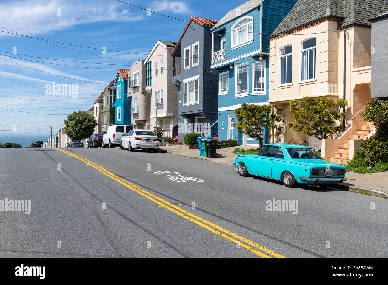 Seal Rock Drive, San Francisco, oben auf der Straße Stockfoto