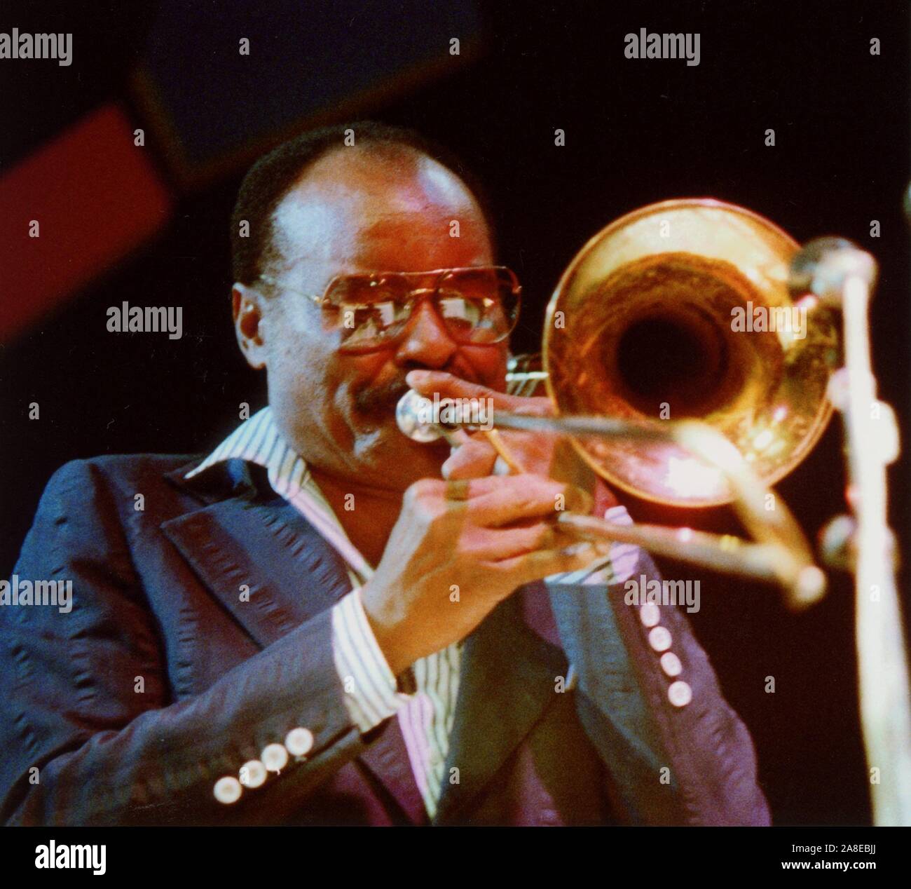 Clark Terry, amerikanischen Swing und Bebop Trompeter, Komponist und Pädagoge, c 1980. Stockfoto