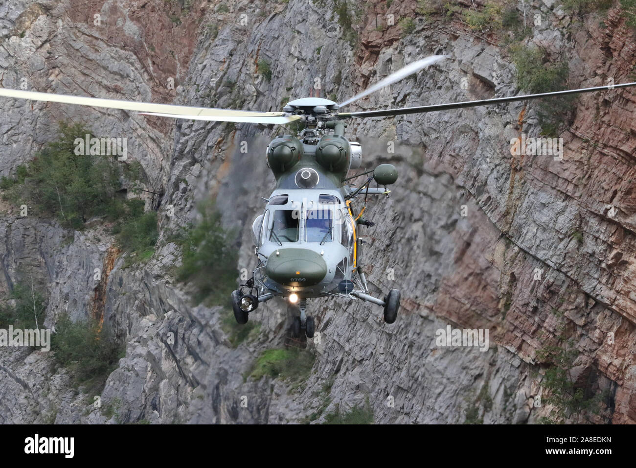 Der tschechischen Luftwaffe Suche und Rettung des Systems W-3A Sokol, Multipurpose zwei - Motor Turbo-Welle Rettungshubschrauber in Big America, Czech Grand Canyon, Abbr. Stockfoto