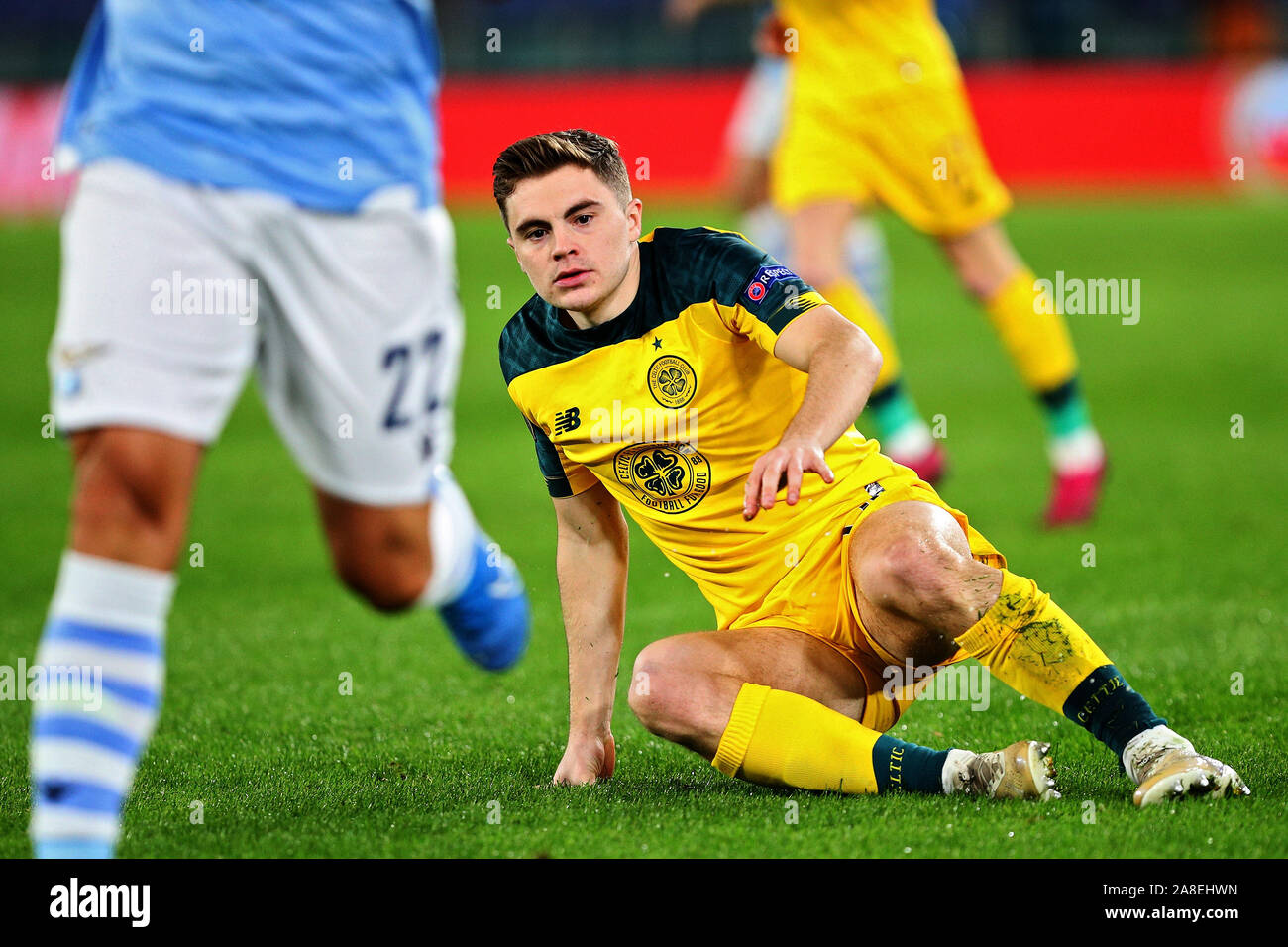 James Forrest der Keltischen während der UEFA Europa League, Gruppe E Fußballspiel zwischen SS Lazio und Celtic FC am 7. November 2019 im Stadio Olimpico in Rom, Italien - Foto Federico Proietti Stockfoto