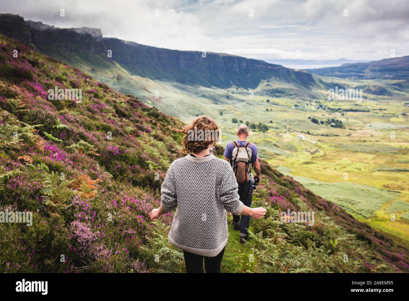 Abstieg in die Cleadale, Insel Eigg Stockfoto