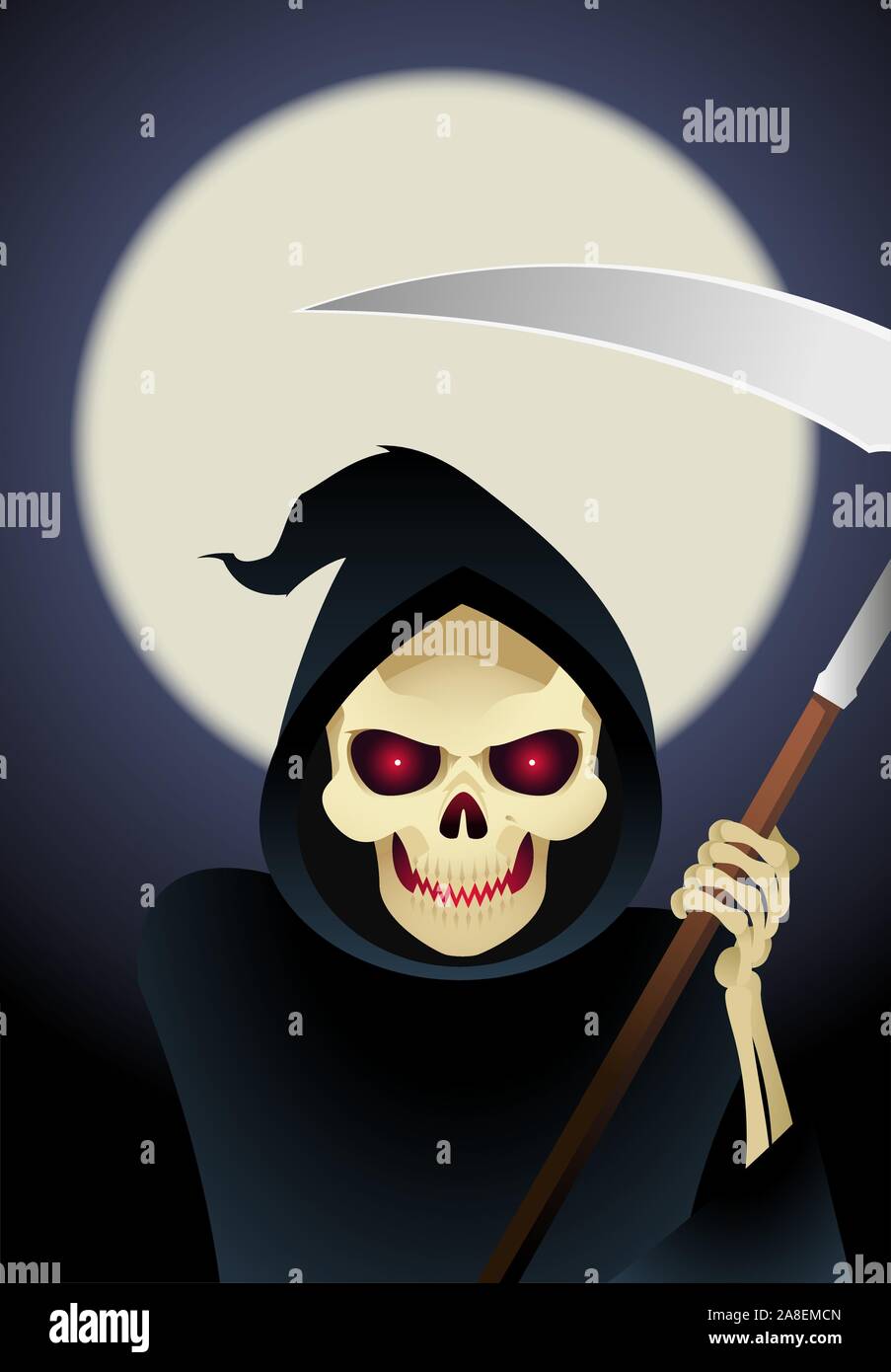 Grim Reaper, den Engel des Abgrunds und Tod Abbildung Stock Vektor