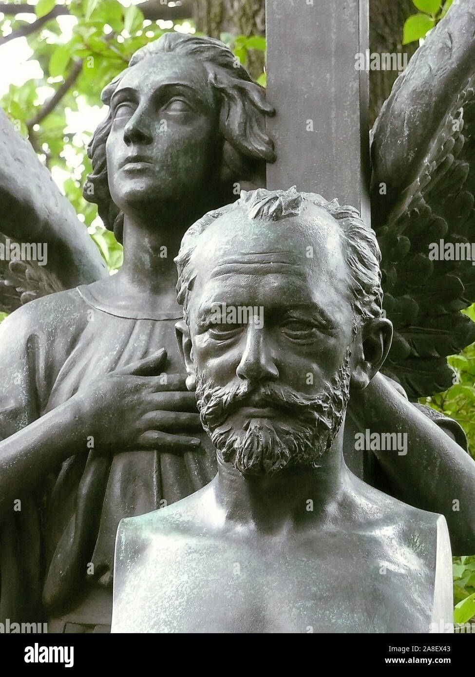 Russland, St. Petersburg, Alexandr-Newski-Kloster, Tichwiner Friedhof, Grab Peter Tschaikowsky, Stockfoto