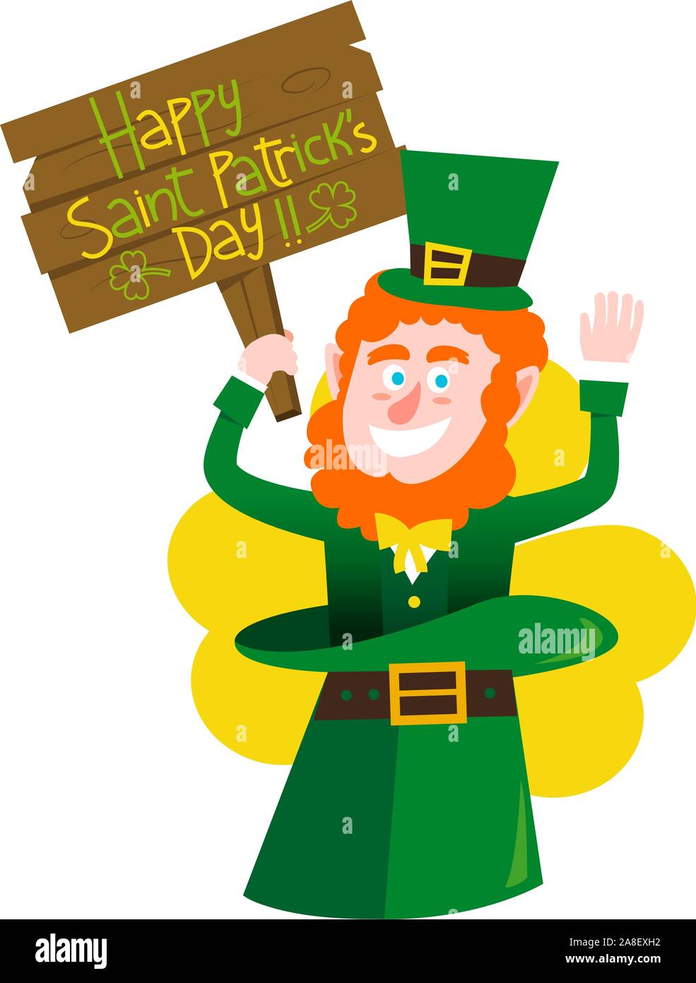 Die Saint Patrick's Day elf Holding banner Stock Vektor