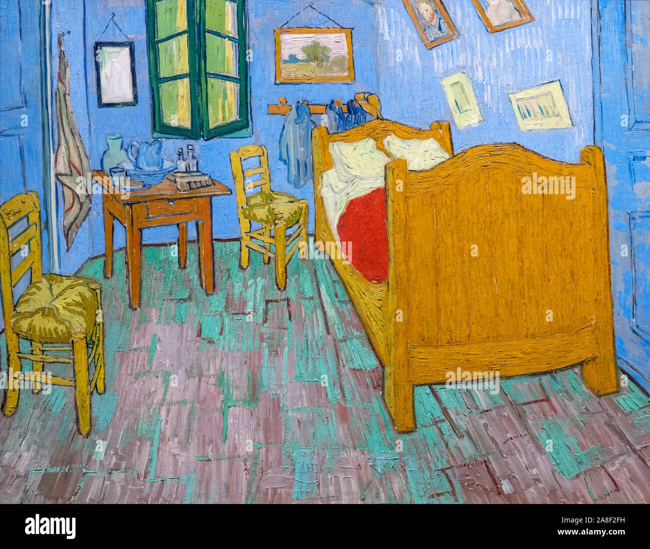 Das Schlafzimmer von Vincent Van Gogh (1853-1890), Öl auf Leinwand, 1889. Dies ist eine von drei Gemälde Van Gogh aus seinem Schlafzimmer in Arles. Stockfoto