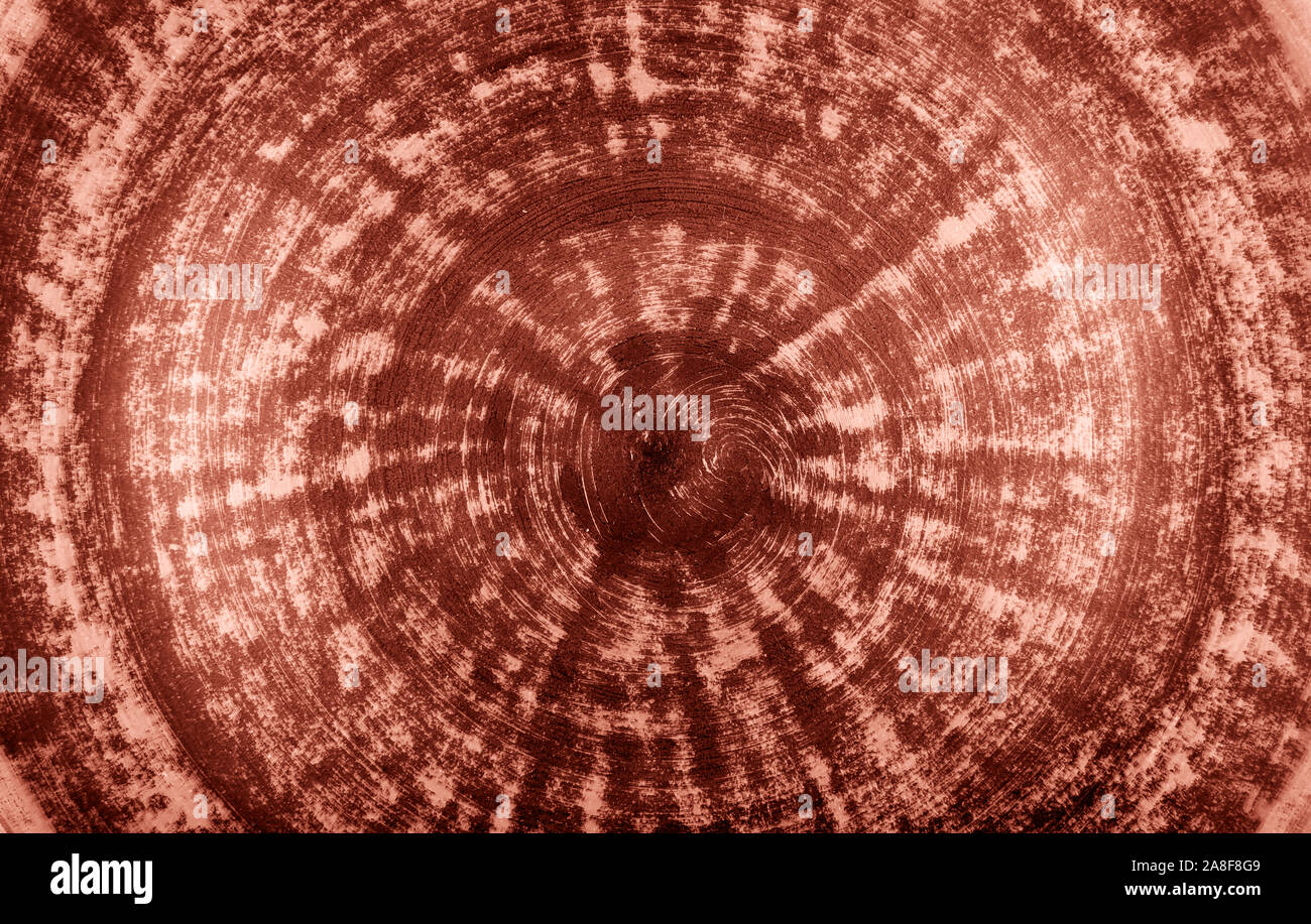 Abstrakte leeren Hintergrund mit natürlichen Ton platte Spirale detaillierte Texturen und Muster. Ökologie freundlich Material farbige im Mix aus Coral Pink und braue Stockfoto