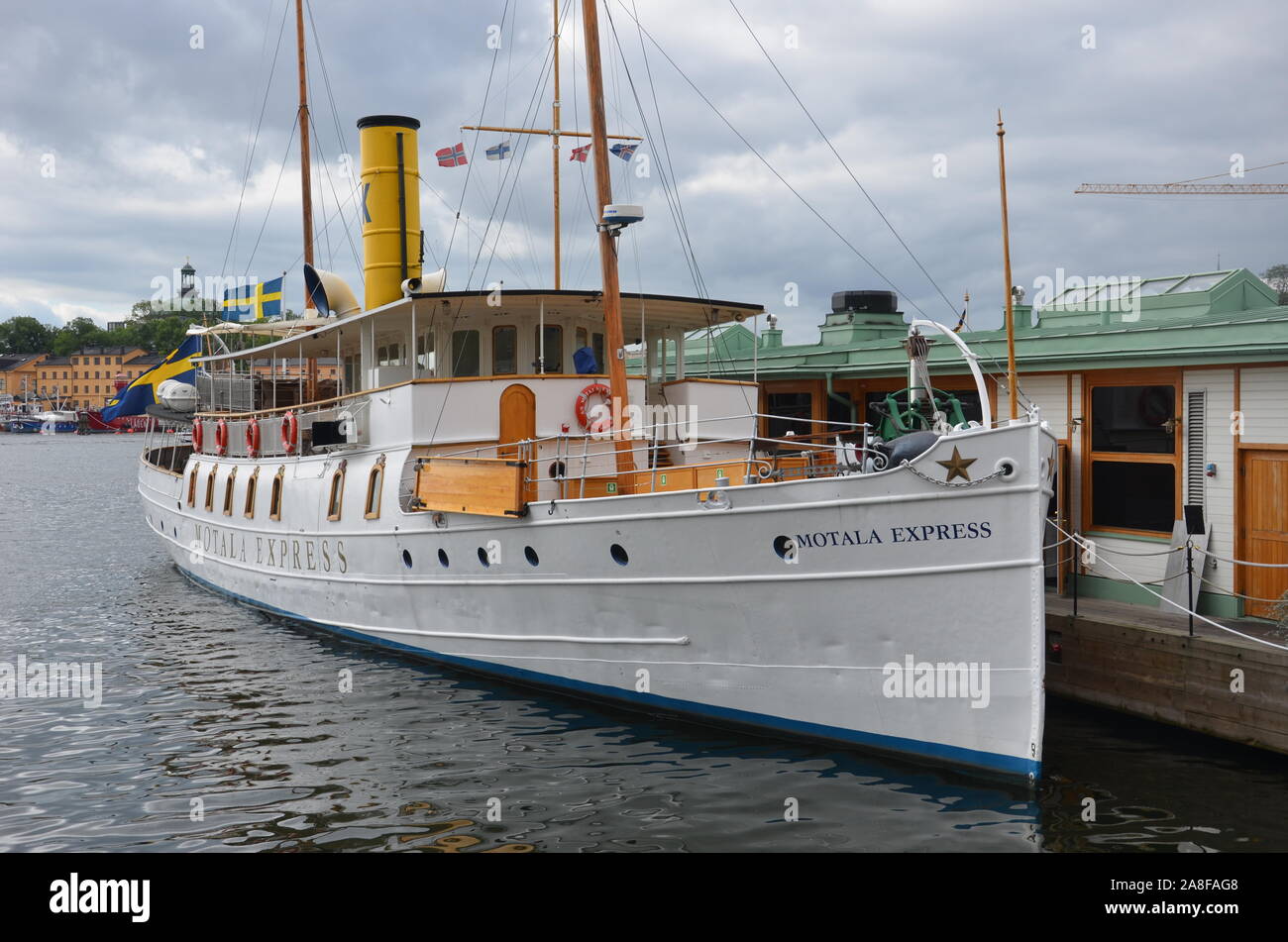 Motala Express, Stockholm Hafen Stockfoto