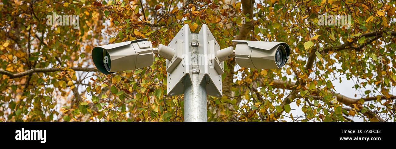 CCTV-Kameras in einer ländlichen Lage, Vereinigtes Königreich Stockfoto