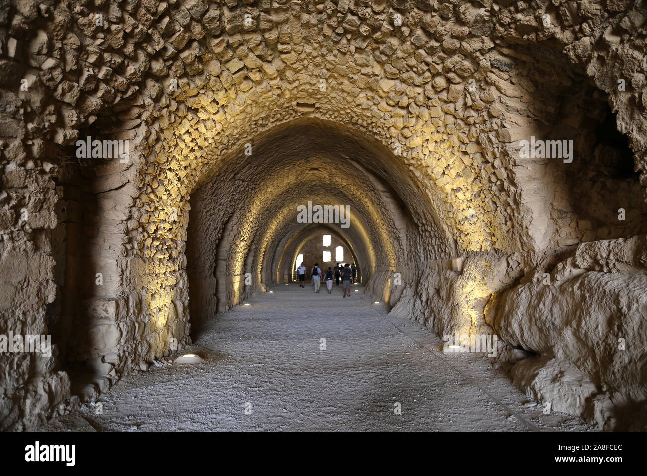Crusader Gallery (Stables), Karak Castle, Al Karak, Karak Governorate, Jordanien, Naher Osten Stockfoto