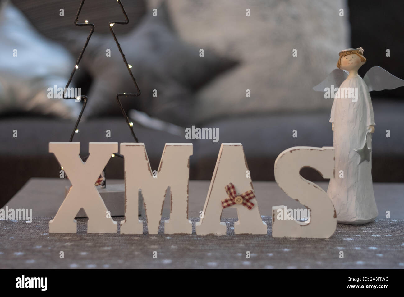 Neues Jahr Weihnachten Hintergrund, Text Weihnachten Stockfoto