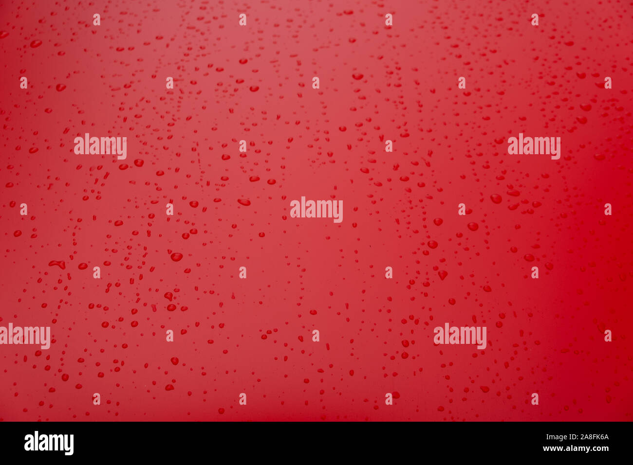 Zusammenfassung Hintergrund rot mit Regentropfen Stockfoto