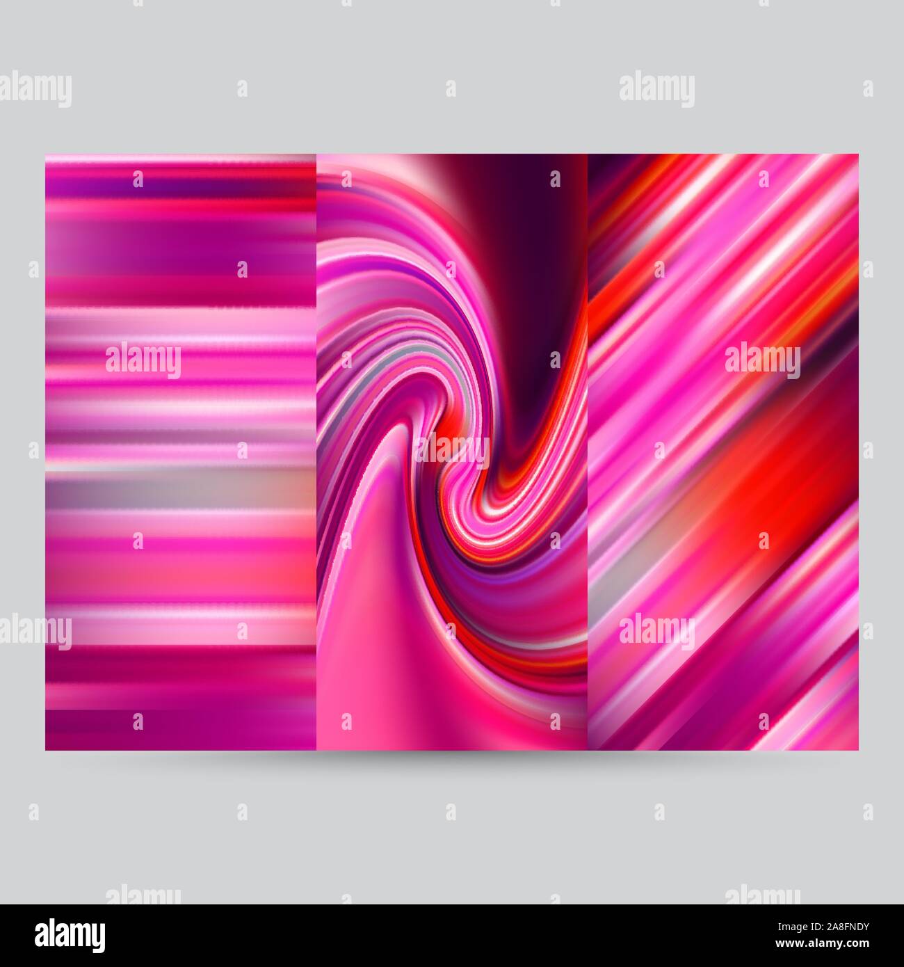 Hintergrund Vorlage festlegen. Acryl Farbe Farbe fließen. Bunte Wellen. Stock Vektor