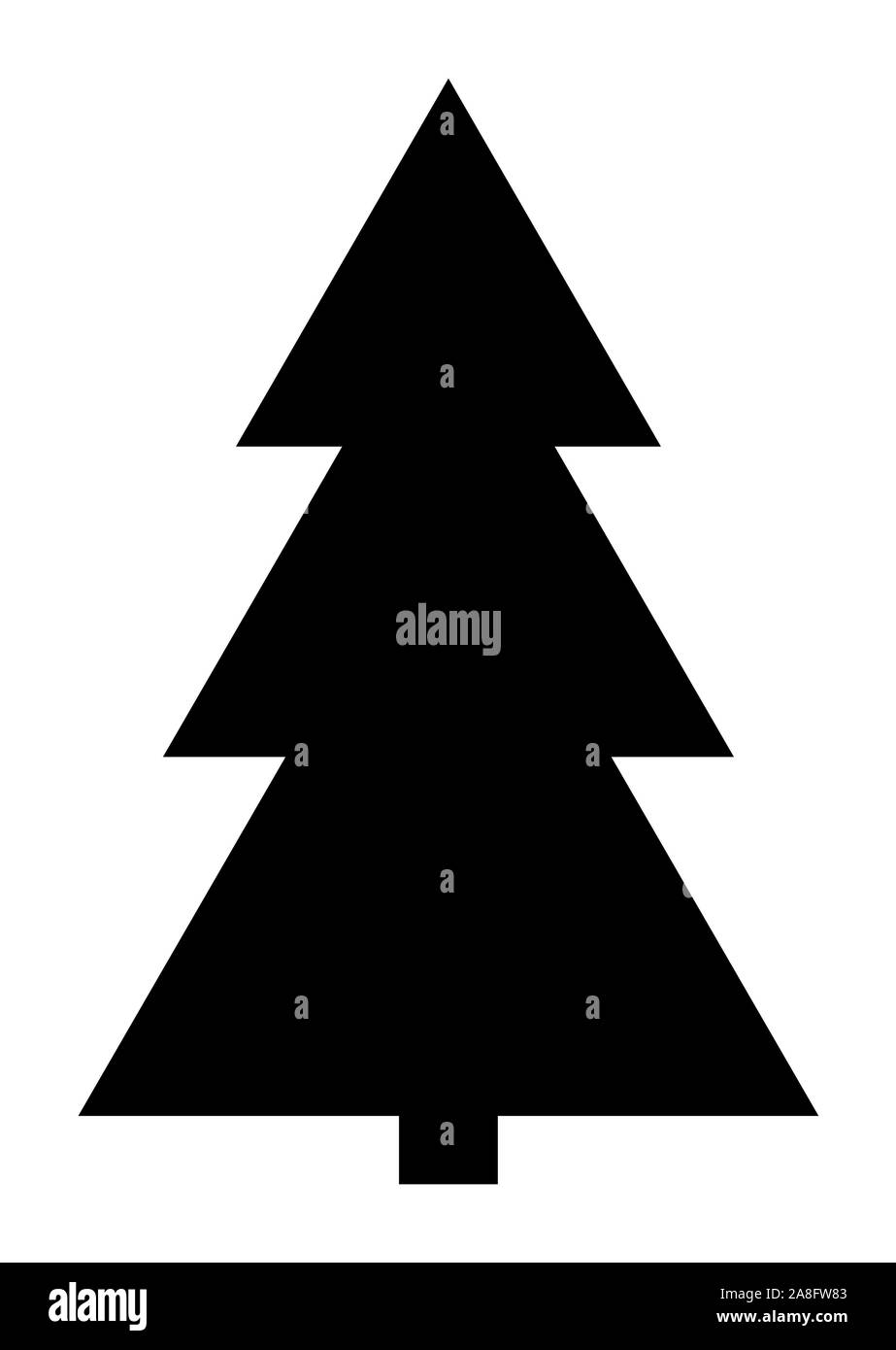 Weihnachtsbaum schwarze Symbol | Tanne Illustrationen | x-mas Symbol | Logo | isoliert Stock Vektor