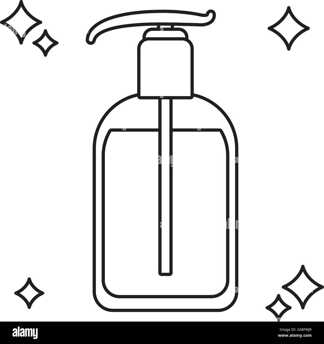 Flüssiges Spülmittel Design, saubere home Hygiene häusliche Interieur Hausarbeit und die allgemeine Ordnung und Sauberkeit Thema Vector Illustration Stock Vektor