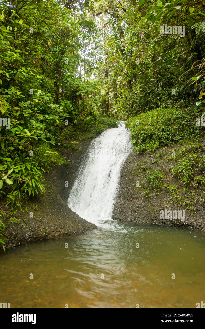 Wasserfall im San Cipriano Naturpark im Valle de Cauca, Kolumbien. Stockfoto