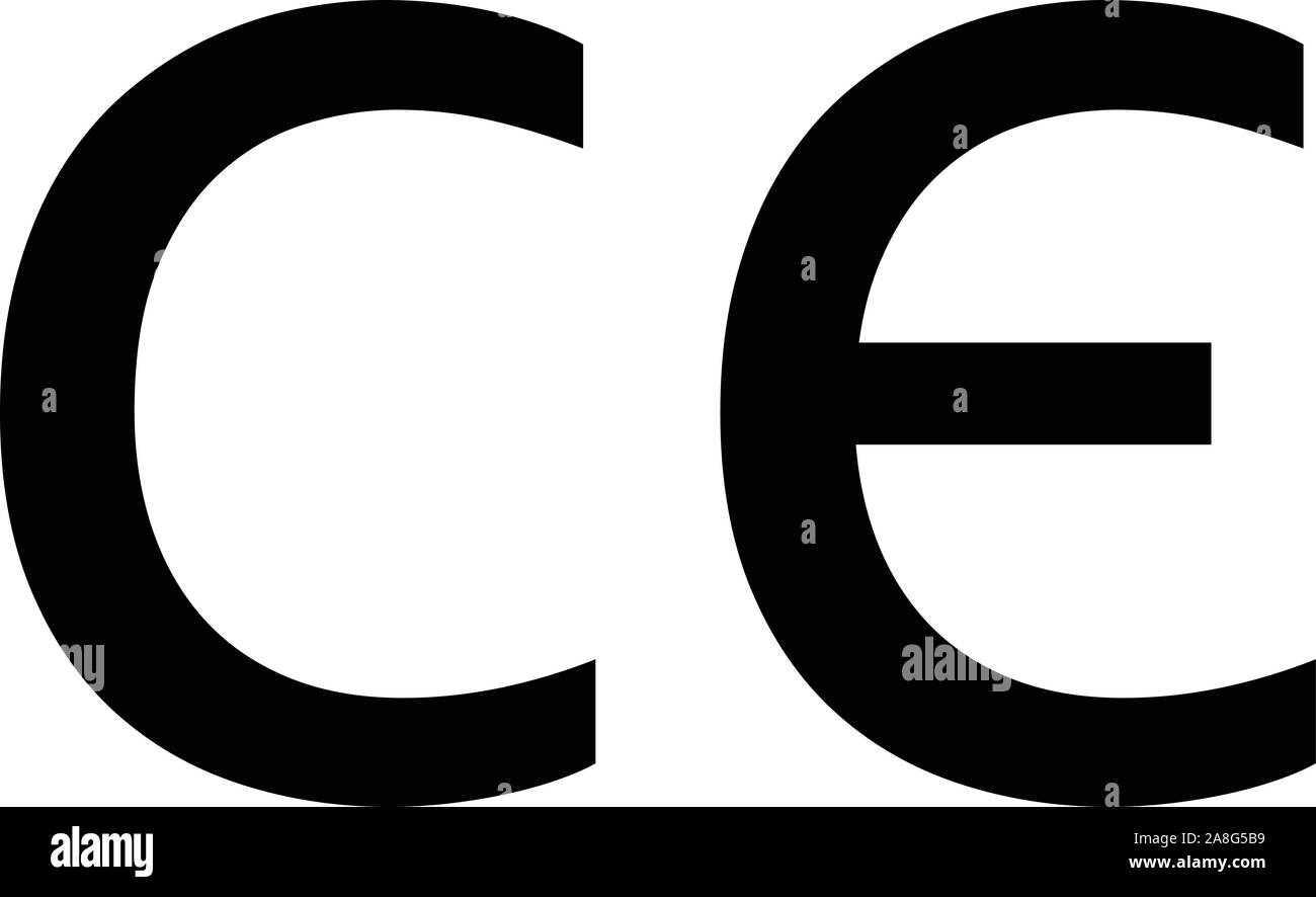 CESymbol auf weißem Hintergrund. Flacher Stil. BoxSymbol für Website