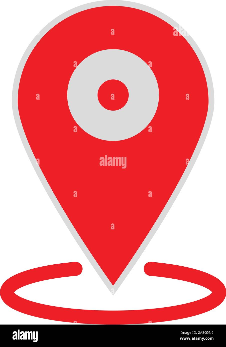 Symbol für Standortkarte auf weißem Hintergrund. Flacher Stil. Symbol für Standortkarte für Website-Design, Logo, App, UI. Symbol für GPS-Zeigermarkierung. GPS-Zeiger mar Stock Vektor