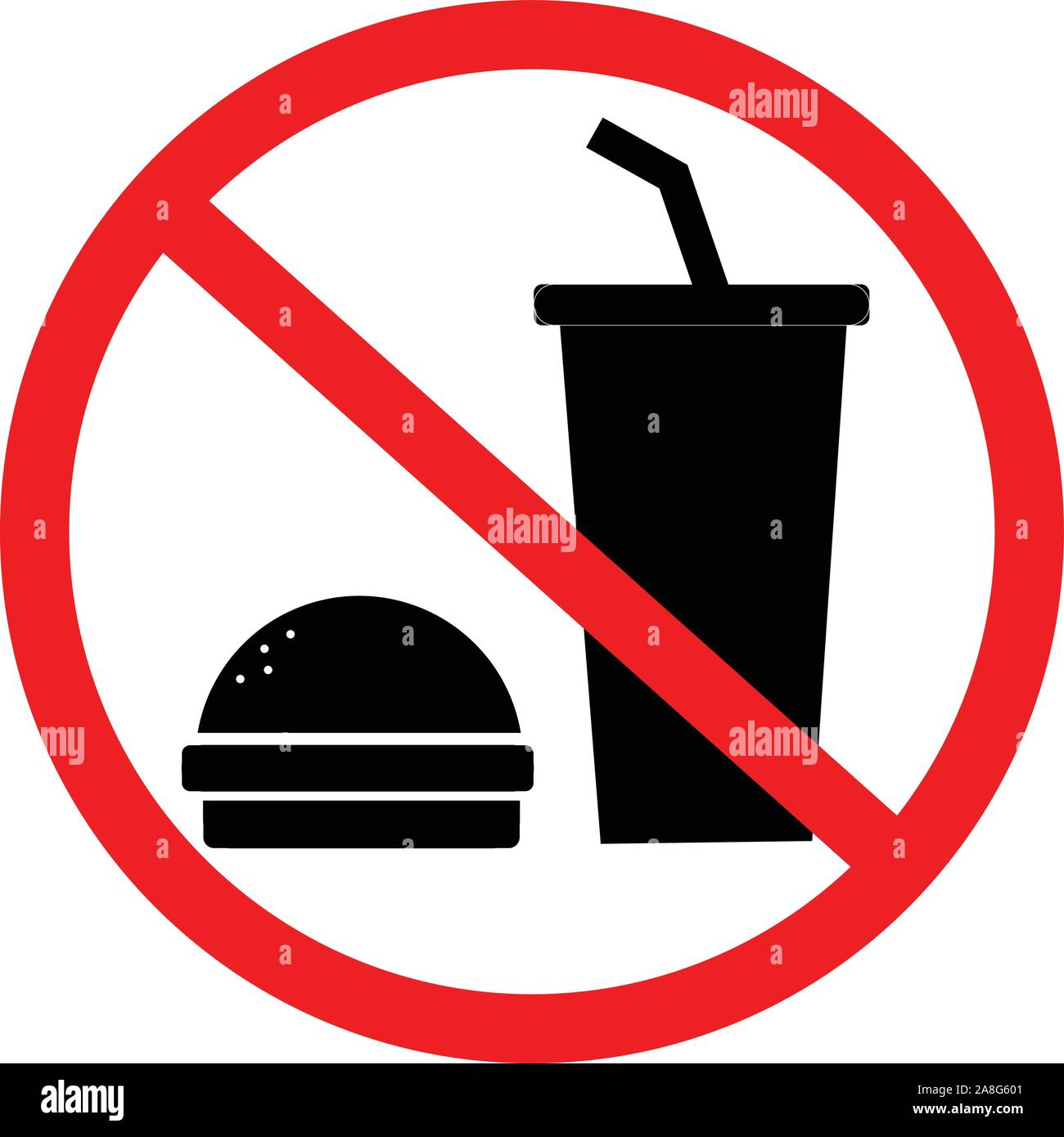 Nicht essen und trinken Symbol für Ihre Web site Design, Logo, App, UI. kein  Essen und Trinken Zeichen auf weißem Hintergrund. kein Essen erlaubt  Symbol. Verbot sig Stock-Vektorgrafik - Alamy