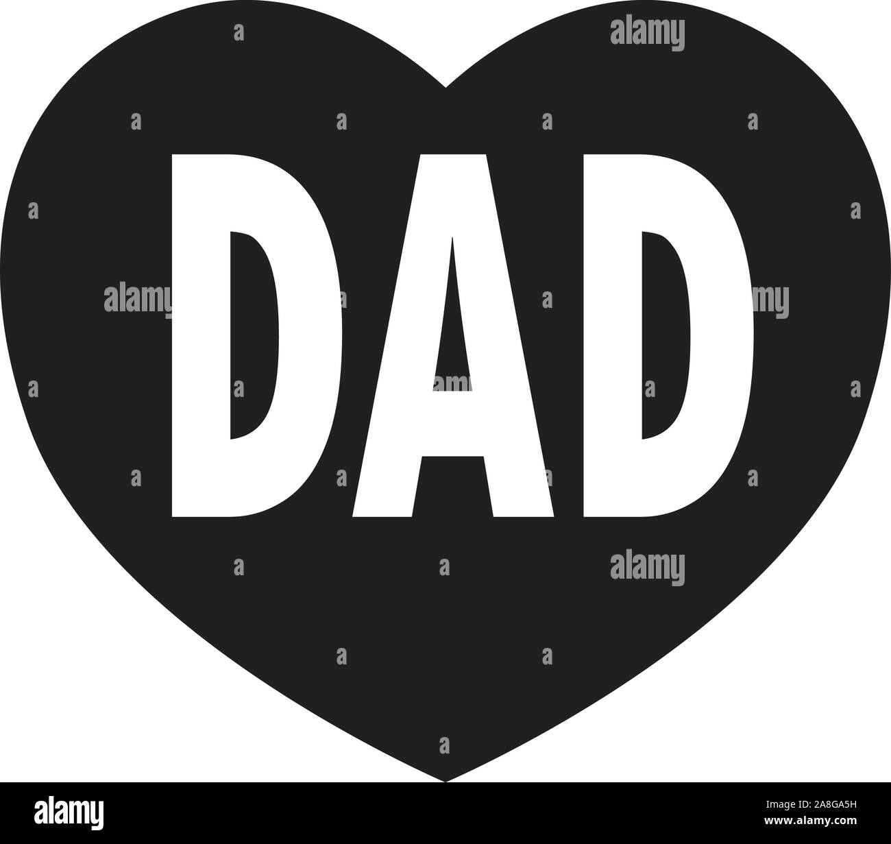 Vati in Herz Symbol auf weißem Hintergrund. Flat Style. Vater Tag für Ihre Web site Design, Logo, App, UI. Vati in Herz Symbol. Vater unterschreiben. Stock Vektor