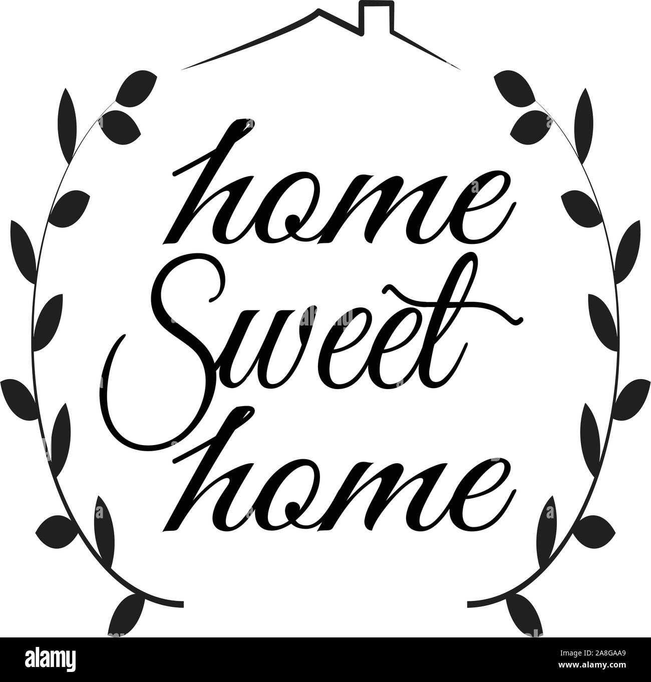 Home Sweet Home Zeichen auf weißem Hintergrund. Flat Style. Home Decor ...