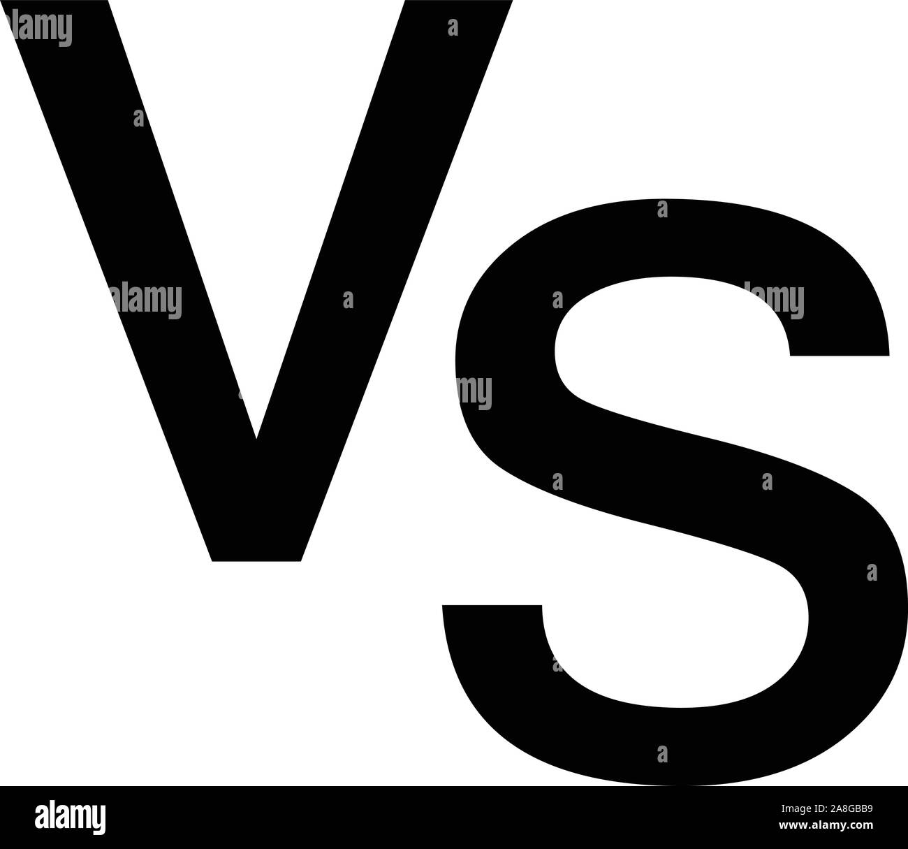 Versus vs Buchstaben Symbol auf weißem Hintergrund. Flat Style. versus Logo für Ihre Web site Design, Logo, App, UI. versus Symbol. Im Vergleich zu unterzeichnen. Stock Vektor