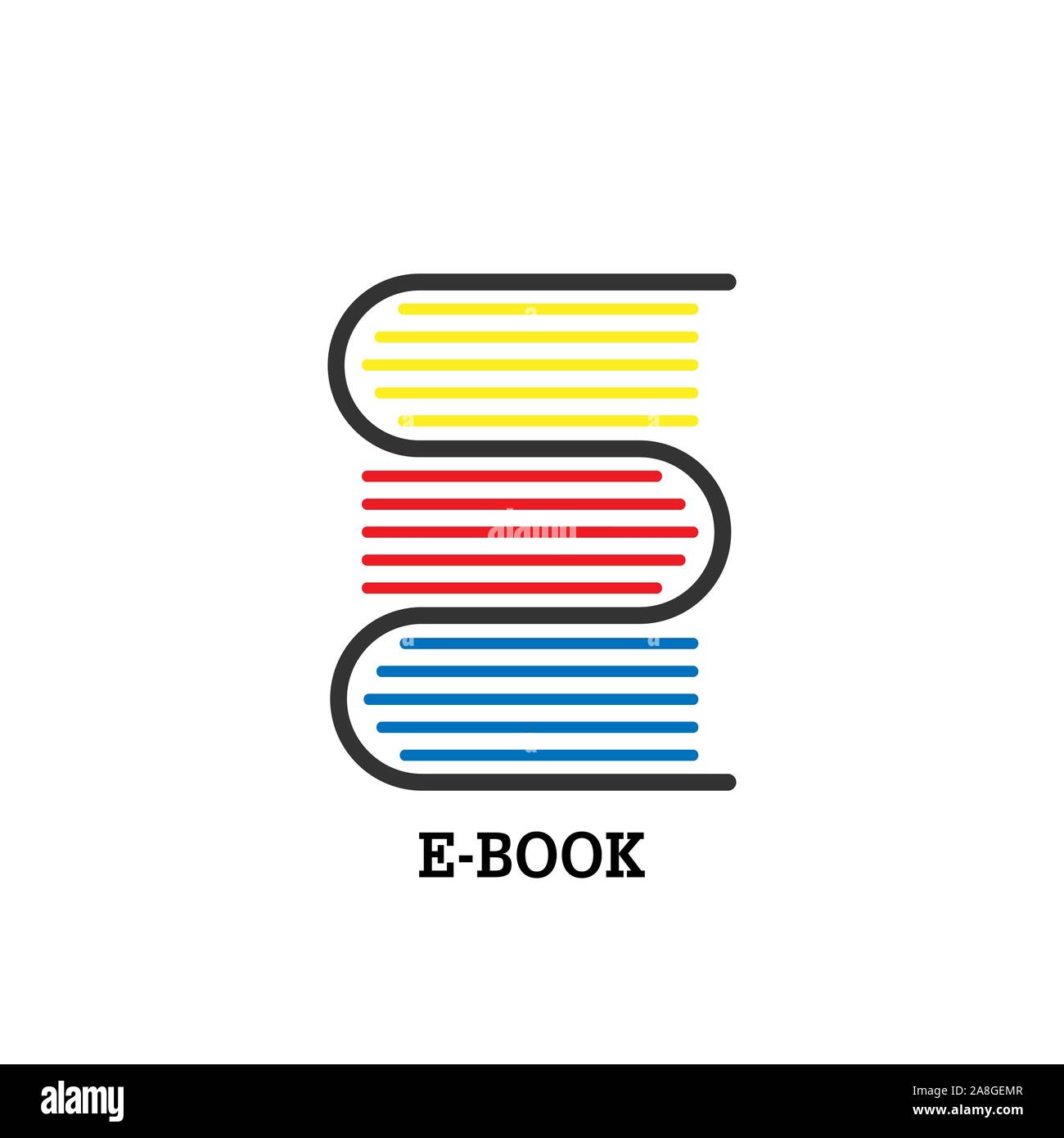 Symbol oder Logo eine Buchhandlung, eine Website oder eine App, Bildung oder Gemeinschaft der Buchliebhaber zu benennen Stock Vektor