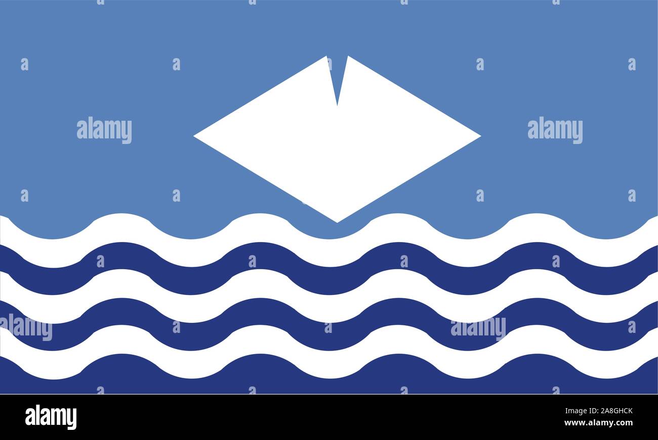 Flagge des Vereinigten Königreichs Insel der Isle of Wight im Englischen Kanal Stock Vektor