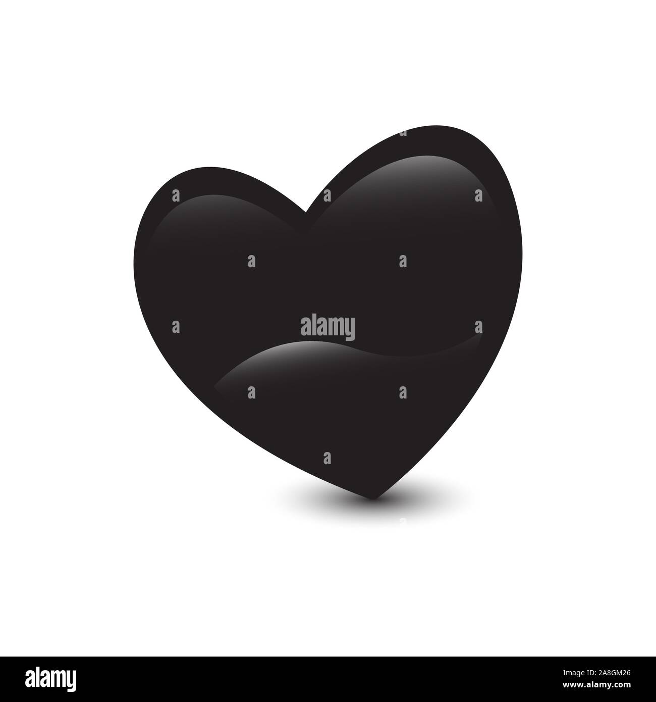 Silhouette der schwarzen Herzen vector logo Symbol auf weißem Hintergrund Stock Vektor