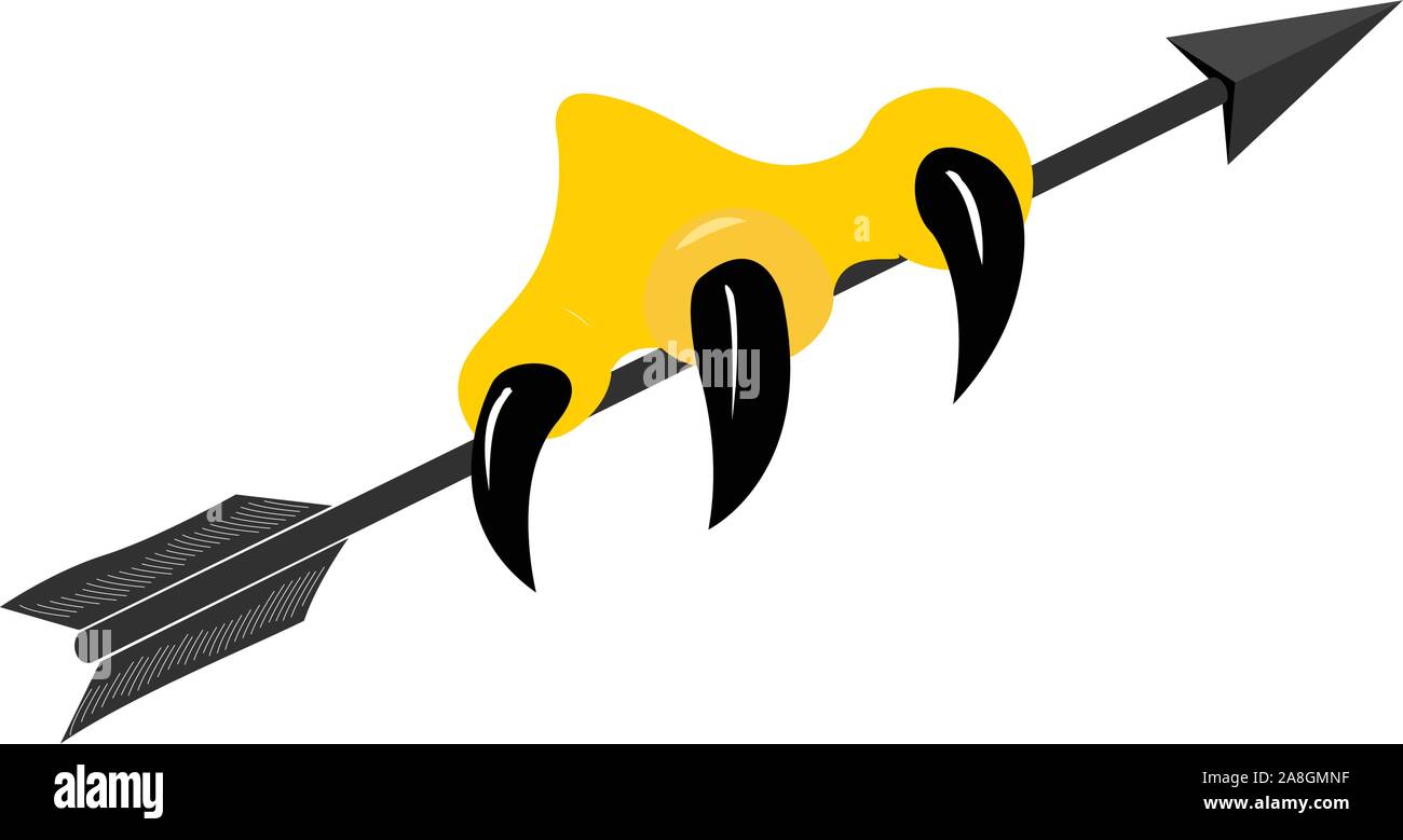 Eagle Claw mit Pfeil. Vector Illustration auf weißem Hintergrund Stock Vektor