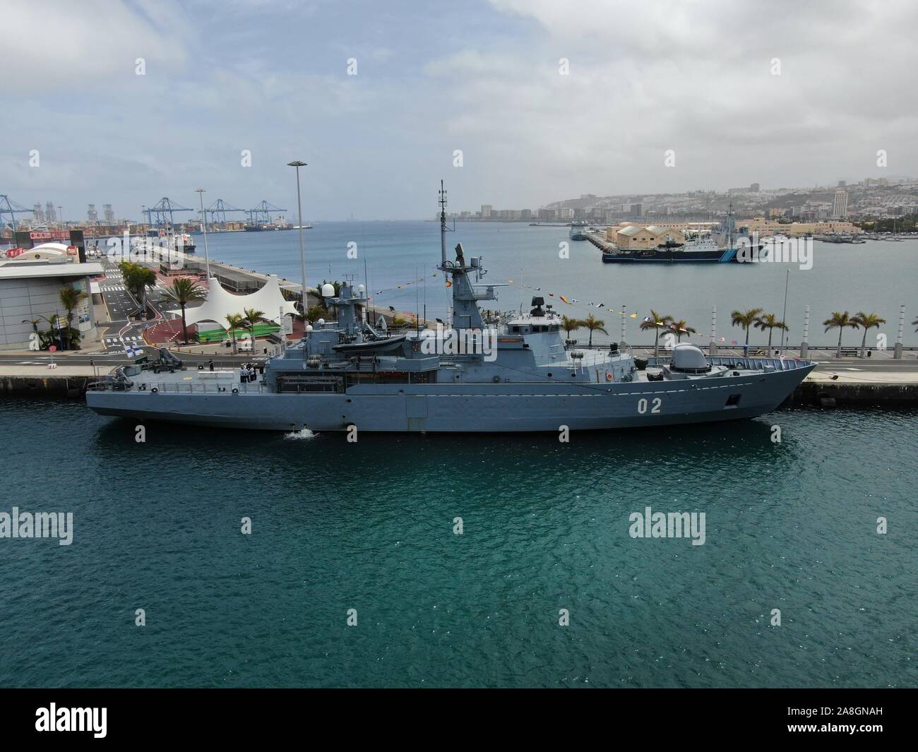 Finnische Schiff der Marine Hämeenmaa in Las Palmas, Spanien, 2019 Stockfoto