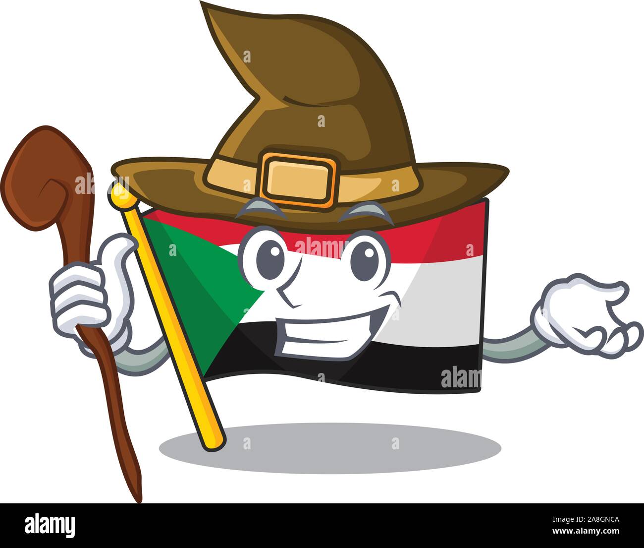 Flagge Sudan Charakter in Comic Form Hexe Stock Vektor