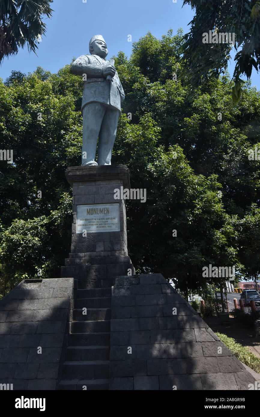 Das Denkmal Statue von Andi Mannappiang Karaeng Banteang, einer der ältesten und Gründer von Bantaeng, South Sulawesi, Indonesien Stockfoto