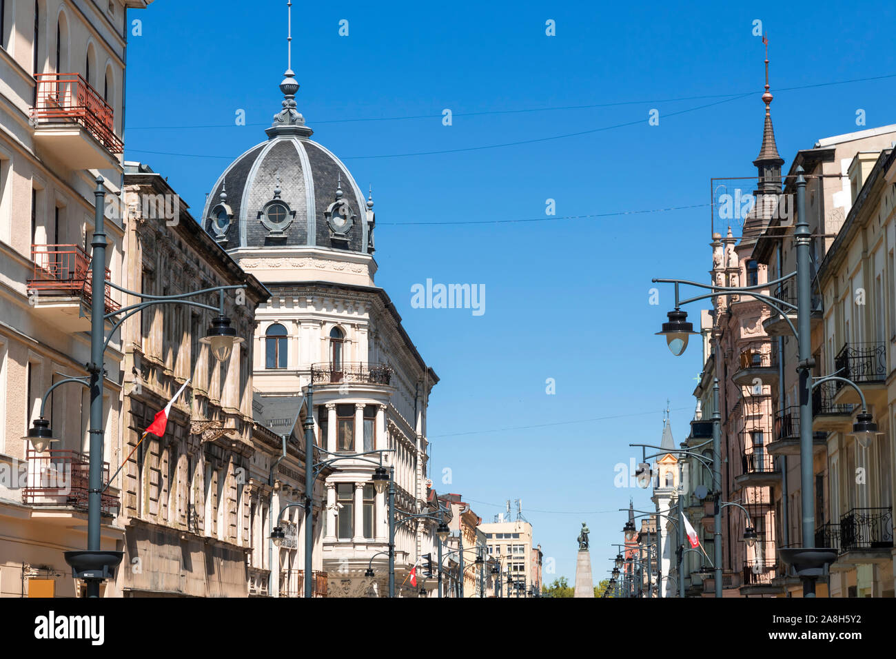 Altstadt in Lodz. Polen. Piotrkowska Straße. Stockfoto