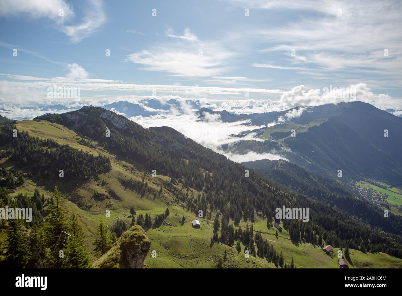 Blick vom Wendelstein. Bayrischzell. Bayern, Deutschland. Alpen Stockfoto