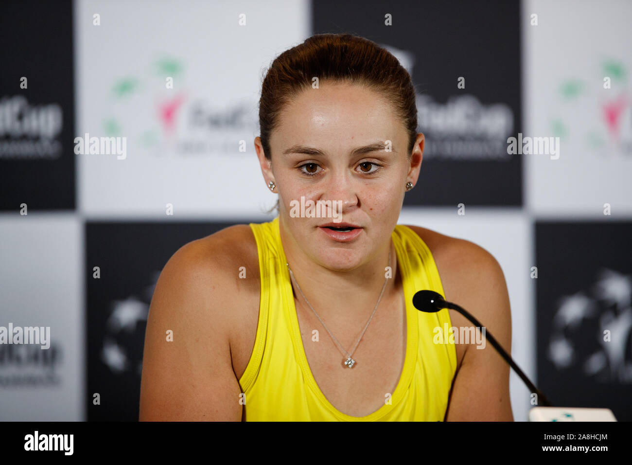 Ash Barty im Fed Cup Final 2019 Australien gegen Frankreich bei RAC-Arena, Perth, Australien am Samstag, dem 9. November Stockfoto