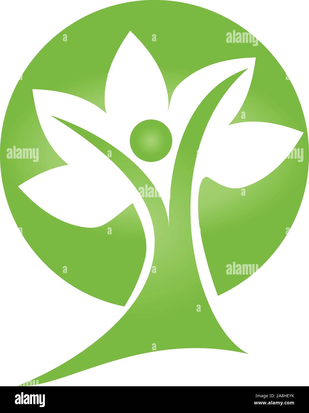 Person, Blätter, Pflanze, Heilpraktiker, Wellness, Logo Stock Vektor