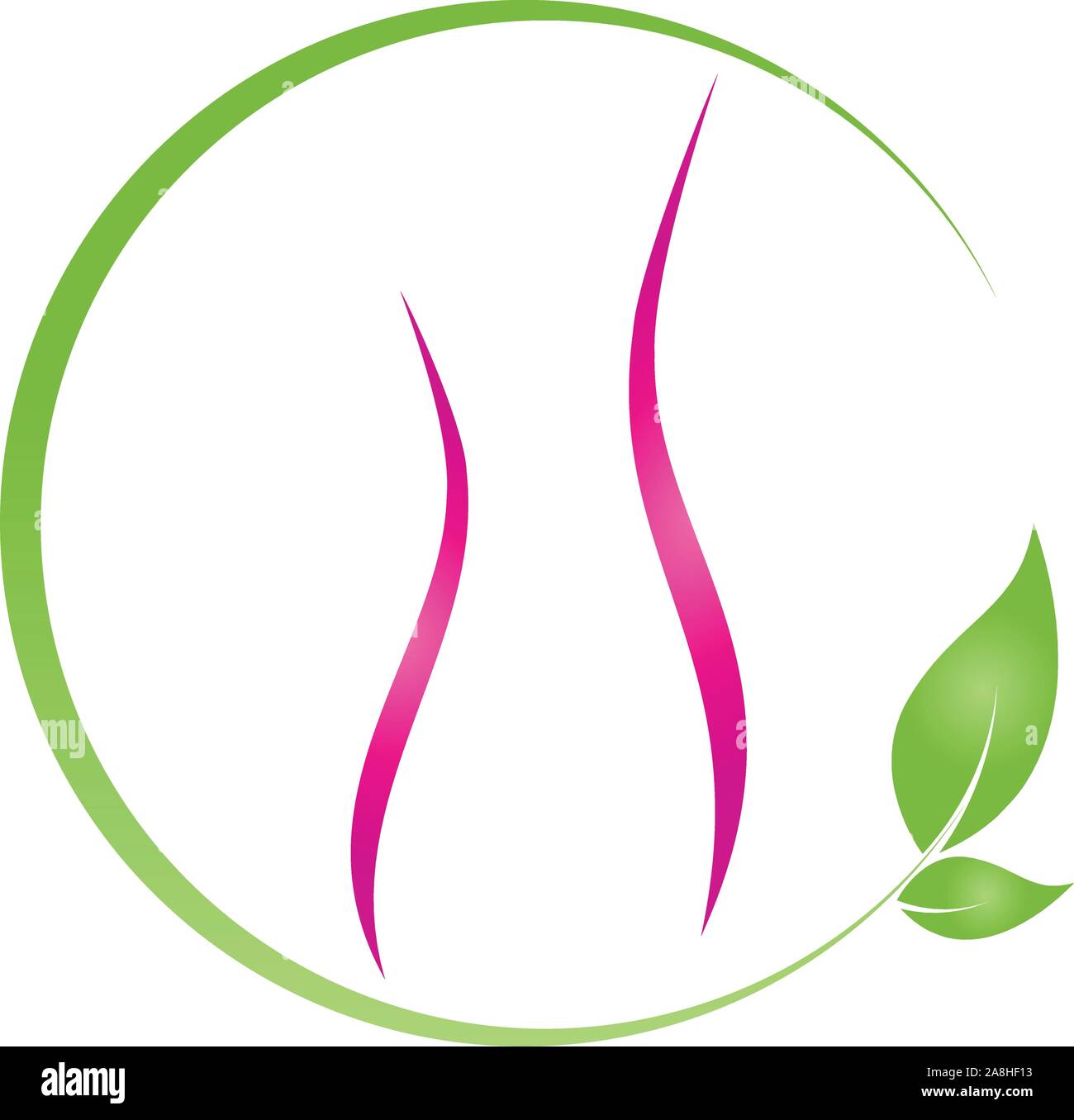 Person, Blätter, Pflanze, Heilpraktiker, Wellness, Logo Stock Vektor