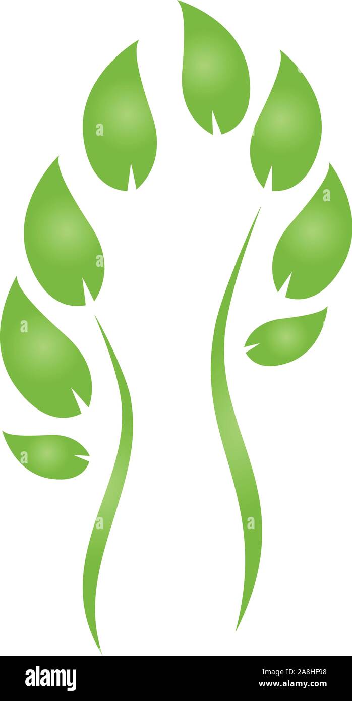 Person, Blätter, Pflanze, Heilpraktiker, Wellness, Logo Stock Vektor