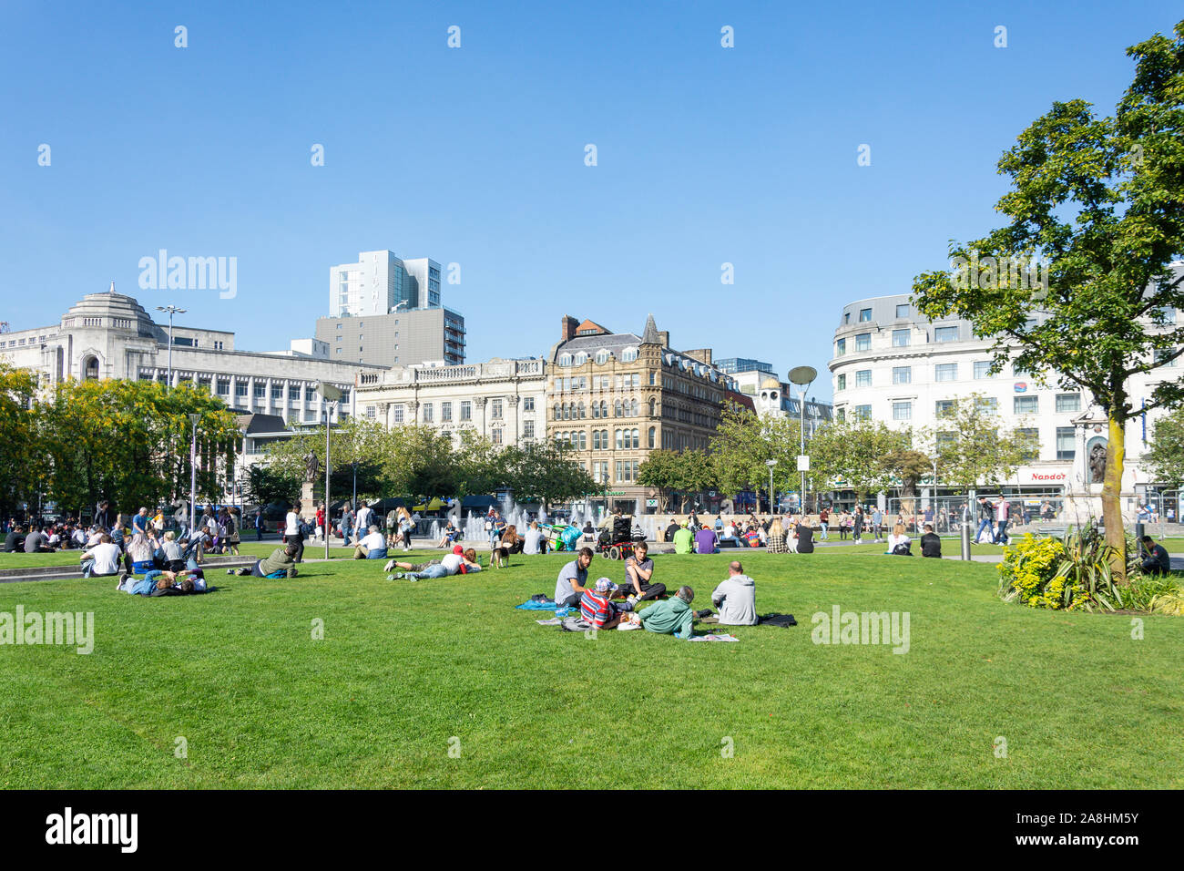 Piccadilly Gardens, City Centre, Manchester, Greater Manchester, England, Vereinigtes Königreich Stockfoto